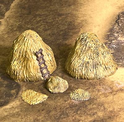 Hay Stacks 28mm (5) (PAINTED)